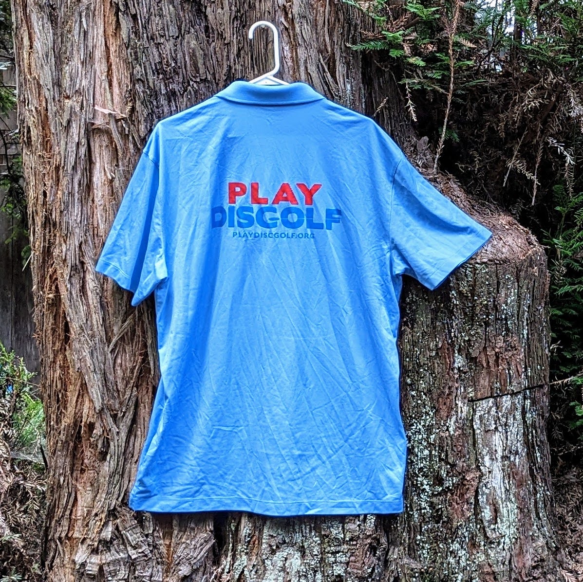 Clearance- Blue Polo with Play Discgolf Logo, Size XL